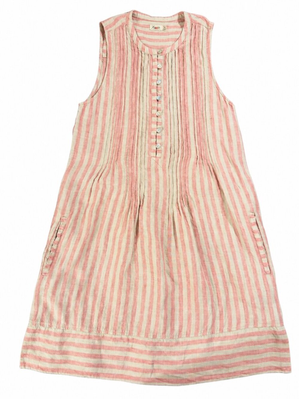 Faherty Isha Pink Striped Sleeveless Dress XS New Without Tags